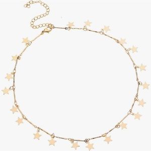 Star dangle necklace - gold tone